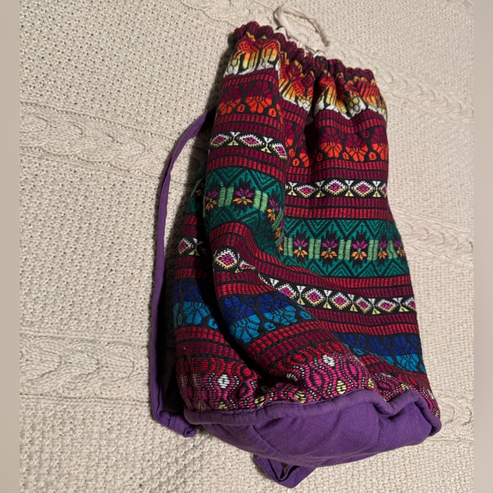 Colorful Patterned Drawstring Backpack